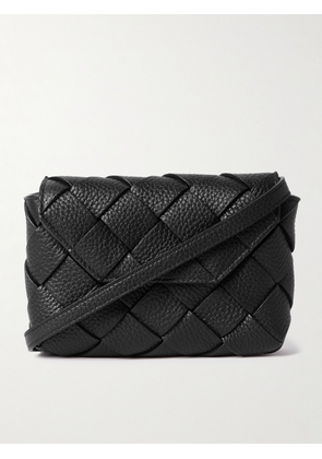 Bottega Veneta - Small Diago Intrecciato Full-Grain Leather Messenger Bag - Men - Black