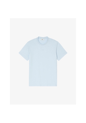 Mens Sandro Logo-Embroidered Short-Sleeves Cotton-Jersey T-Shirt