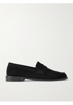 Manolo Blahnik - Perry Suede Penny Loafers - Men - Black - UK 7