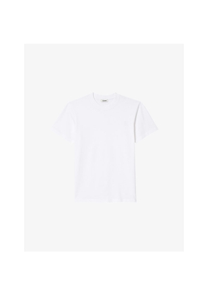Mens Sandro Logo-Embroidered Regular-Fit Cotton T-Shirt