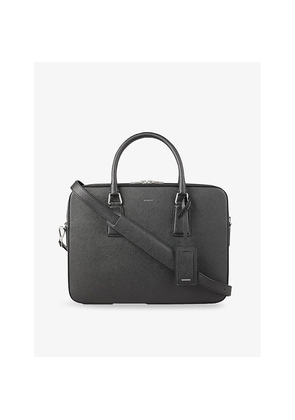 Mens Sandro Large Logo-Embossed Faux-Leather Briefcase