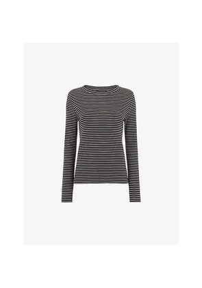 Womens Whistles Striped Cotton and Modal-Blend Top