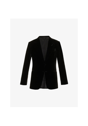 Mens Tom Ford Shelton Notched-Lapel Regular-Fit Velvet Tuxedo Jacket