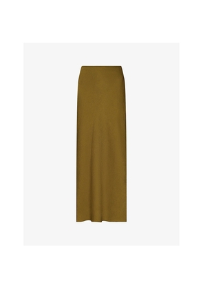 Womens Whistles Bias-Cut Satin Midi Skirt