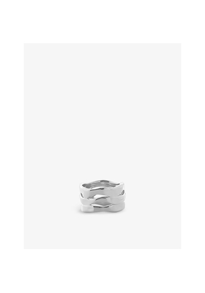 Womens Monica Vinader Wave Triple Band Sterling-Silver Ring