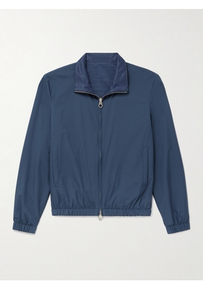 Loro Piana - Reversible Storm System® Jersey and Twill Bomber Jacket - Men - Blue - IT 46