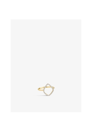 Womens Monica Vinader Riva 18ct Yellow-Gold Vermeil Plated Sterling-Silver  and 0.045ct Diamond Ring
