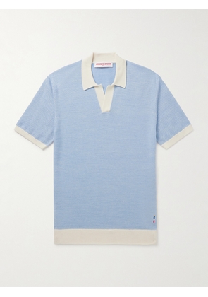 Orlebar Brown - Horton Slim-Fit Wool and Cotton-Blend Polo Shirt - Men - Blue - S