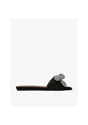 Womens Kurt Geiger London Kensington Bow-Embellished Velvet Sandals