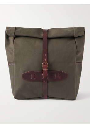 Bleu de Chauffe - Jamy Leather-Trimmed Canvas Backpack - Men - Green