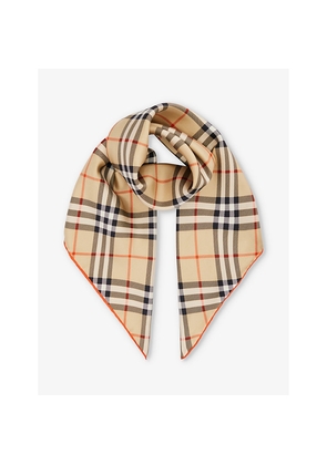 Womens Burberry Check-Print Silk Scarf