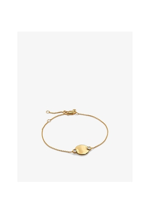 Womens Monica Vinader Round Charm 18ct Yellow Gold-Plated Vermeil Sterling-Silver and 0.03ct Lab-Grown Diamond Bracelet