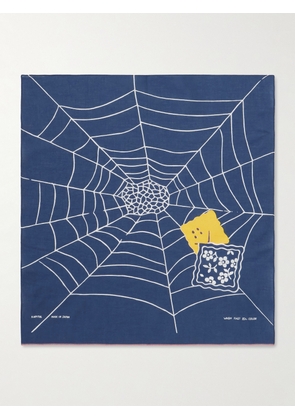 KAPITAL - Fastcolor Printed Selvedge Cotton-Voile Bandana - Men - Blue