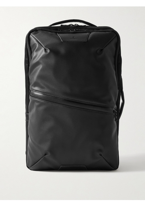 Master-Piece - Progress 2WAY Leather-Trimmed Coated-Shell Backpack - Men - Black