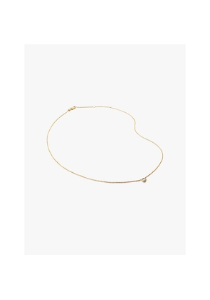 Womens Monica Vinader Solitaire 18ct Yellow Gold-Plated Vermeil Sterling-Silver and 0.06ct Lab-Grown Diamond Necklace
