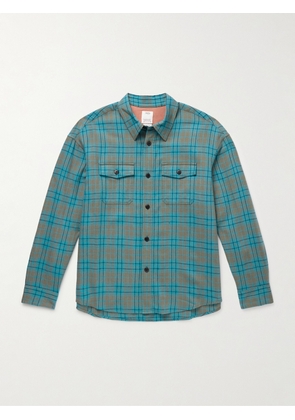 Visvim - Checked Wool and Linen-Blend Shirt - Men - Blue - 1