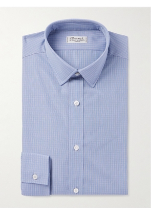 Charvet - Checked Cotton-Poplin Shirt - Men - Blue - EU 38