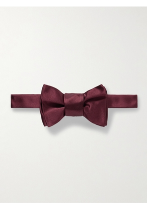 Charvet - Pre-Tied Silk-Satin Bow Tie - Men - Burgundy