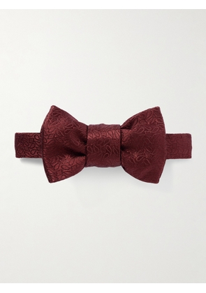 Charvet - Pre-Tied Paisley-Jacquard Silk Bow Tie - Men - Burgundy
