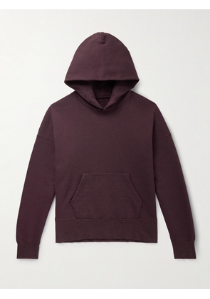 Visvim - Court Garment-Dyed Cotton-Blend Jersey Hoodie - Men - Burgundy - 1