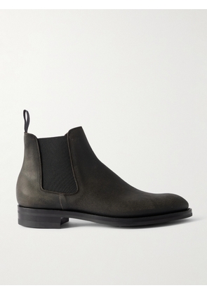 Edward Green - Govan Waxed-Suede Chelsea Boots - Men - Gray - UK 7