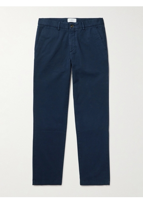 Mr P. - Samuel Straight-Leg Organic Cotton-Blend Twill Chinos - Men - Blue - 34/32