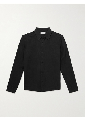 Mr P. - Garment-Dyed Linen Shirt - Men - Black - XS