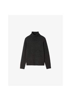 Mens Sandro Turtleneck Knitted Wool-Blend Jumper