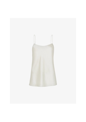 Womens Whistles Scoop-Neck Silk-Satin Top