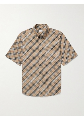 Burberry - Slim-Fit Button-Down Collar Checked Cotton Oxford Shirt - Men - Brown - XS