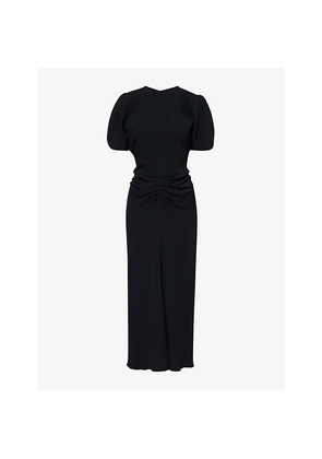 Womens Victoria Beckham Slim-Fit Ruched Stretch-Woven Maxi Dress