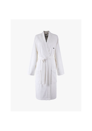 Womens Lacoste L Défilé Logo-Embroidered Cotton Bathrobe
