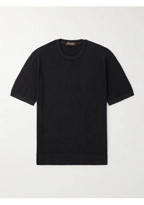 Loro Piana - Slim-Fit Cotton and Silk-Blend Piqué T-Shirt - Men - Blue - IT 46