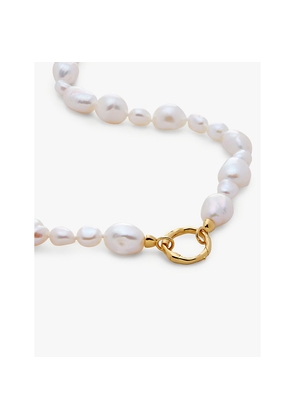 Womens Monica Vinader Nura Supersized-Pearl 18ct Gold-Plated Vermeil Sterling-Silver Necklace