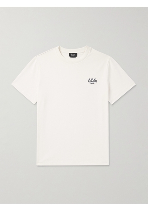 A.P.C. - Logo-Embroidered Cotton-Jersey T-Shirt - Men - White - XS