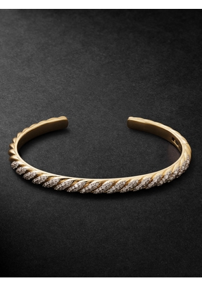David Yurman - Sculpted Cable 18-Karat Gold Diamond Cuff - Men - Gold - M