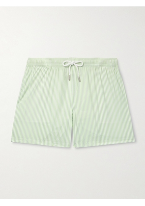 Thom Sweeney - Straight-Leg Mid-Length Striped Swim Shorts - Men - Green - S