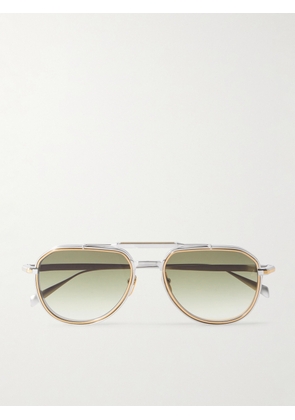 Jacques Marie Mage - Commander Aviator-Style Brushed Two-Tone Beta Titanium Sunglasses - Men - Silver