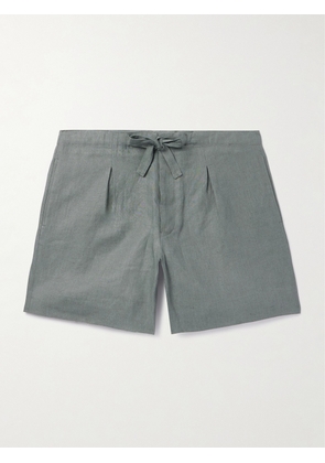 Stòffa - Straight-Leg Linen Drawstring Shorts - Men - Gray - IT 46