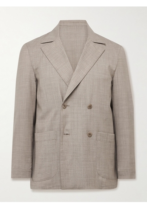Stòffa - Unstructured Double-Breasted Wool Suit Jacket - Men - Brown - IT 46