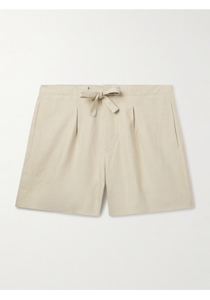 Stòffa - Straight-Leg Linen Drawstring Shorts - Men - Neutrals - IT 46