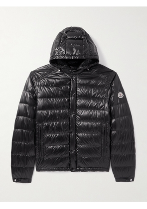 Moncler - Gliere Logo-Appliquéd Quilted Glossed-Nylon Down Hooded Jacket - Men - Black - 1