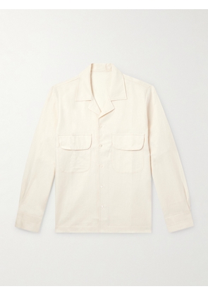 Stòffa - Camp-Collar Cotton and Linen-Blend Shirt - Men - Neutrals - IT 46