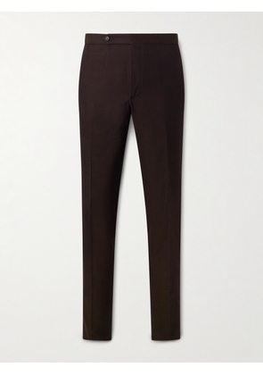 De Petrillo - Straight-Leg Cotton and Silk-Blend Twill Suit Trousers - Men - Brown - IT 46