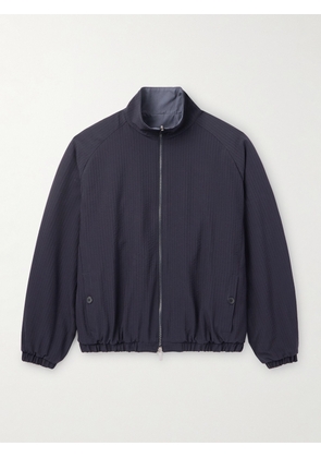 Stòffa - Reversible Wool-Seersucker and Poplin Bomber Jacket - Men - Blue - IT 46