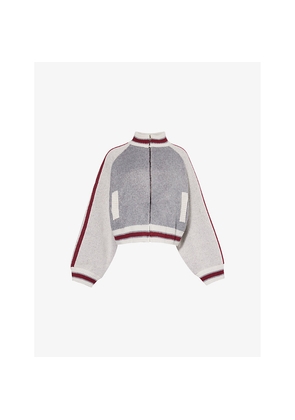 Womens Jaded London Team 85 Relaxed-Fit Knitted Bomber Jacket