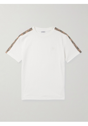 Burberry - Checked Cotton-Jersey T-Shirt - Men - Neutrals - XS