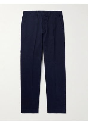 Officine Générale - Straight-Leg Garment-Dyed Cotton-Twill Trousers - Men - Blue - IT 44