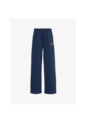 Womens The Couture Club Wide-Leg Mid-Rise Cotton-Blend Jogging Bottoms