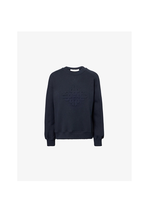 Womens The Couture Club Embossed Emblem Relaxed Cotton-Jersey Sweatshirt